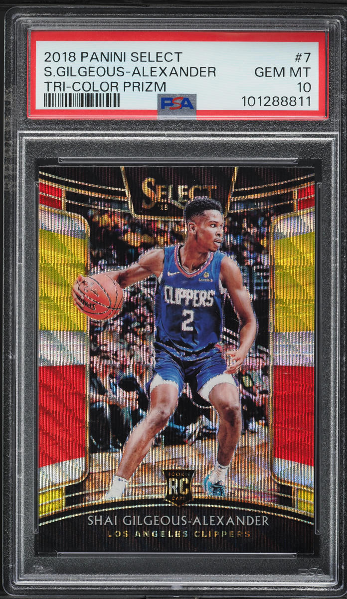 2018 Select Concourse Tri-Color Prizm Shai Gilgeous-Alexander ROOKIE PSA 10 GEM
