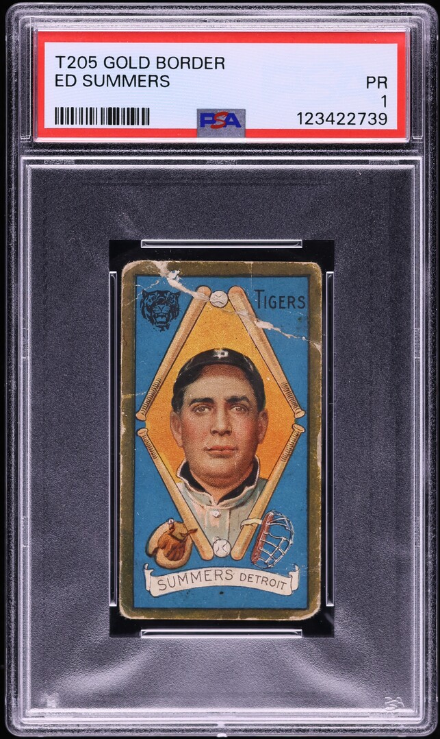 1911 T205 Gold Border Ed Summers PSA 1 PR
