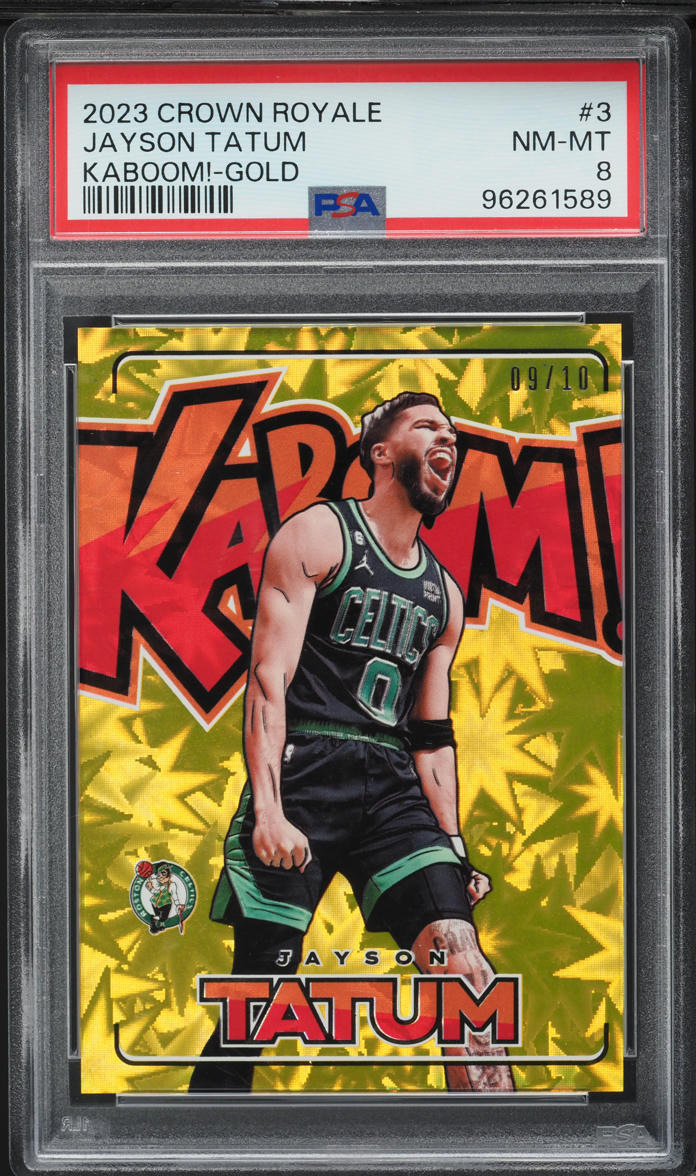 2023 Crown Royale Kaboom! Gold Jayson Tatum /10 #3 PSA 8 NM-MT