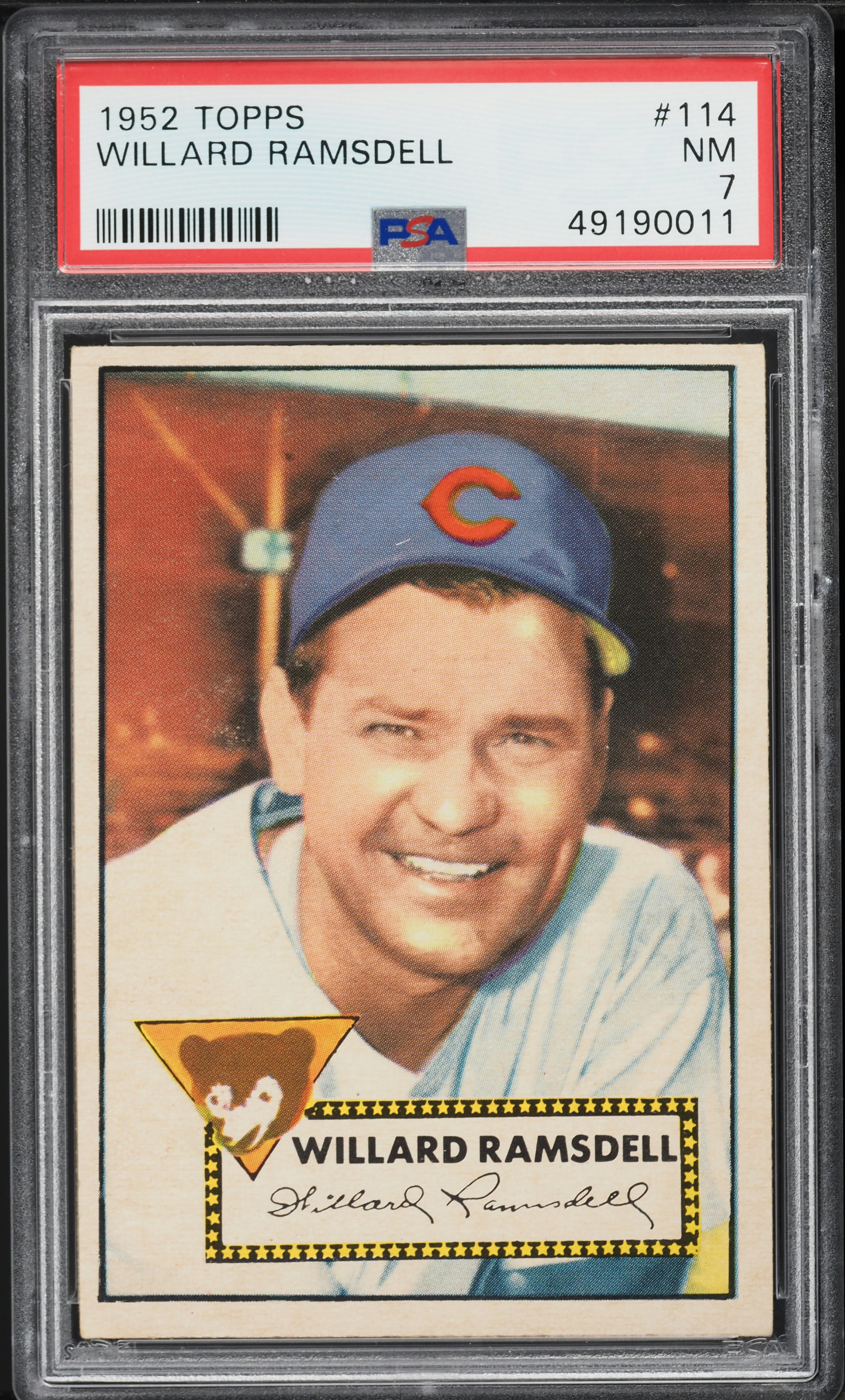 1952 Topps Willard Ramsdell #114 PSA 7 NRMT