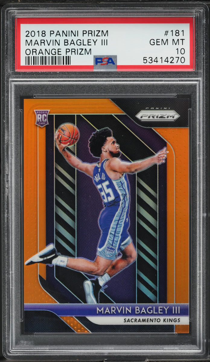 2018 Panini Prizm Orange Marvin Bagley III ROOKIE /49 #181 PSA 10 GEM MINT