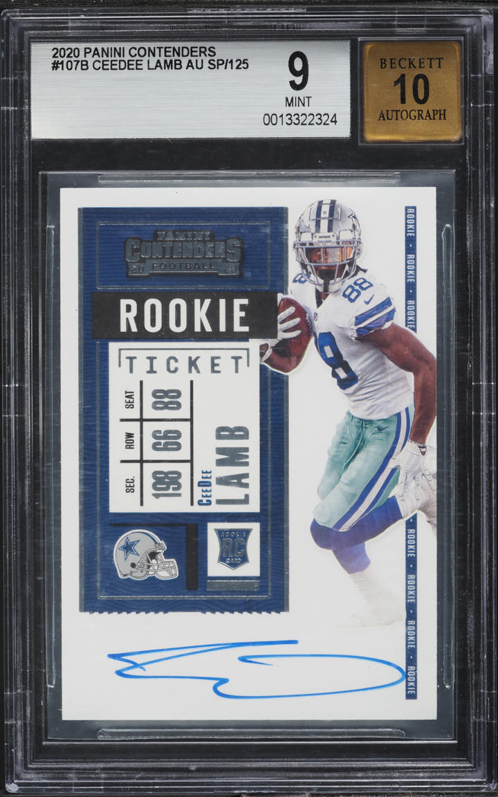 2020 Panini Contenders CeeDee Lamb ROOKIE AUTO #107B BGS 9 MINT