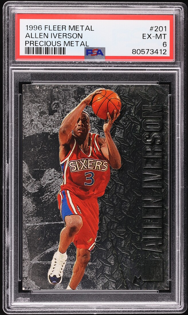 1996 Metal Precious Metal Allen Iverson ROOKIE #201 PSA 6 EXMT