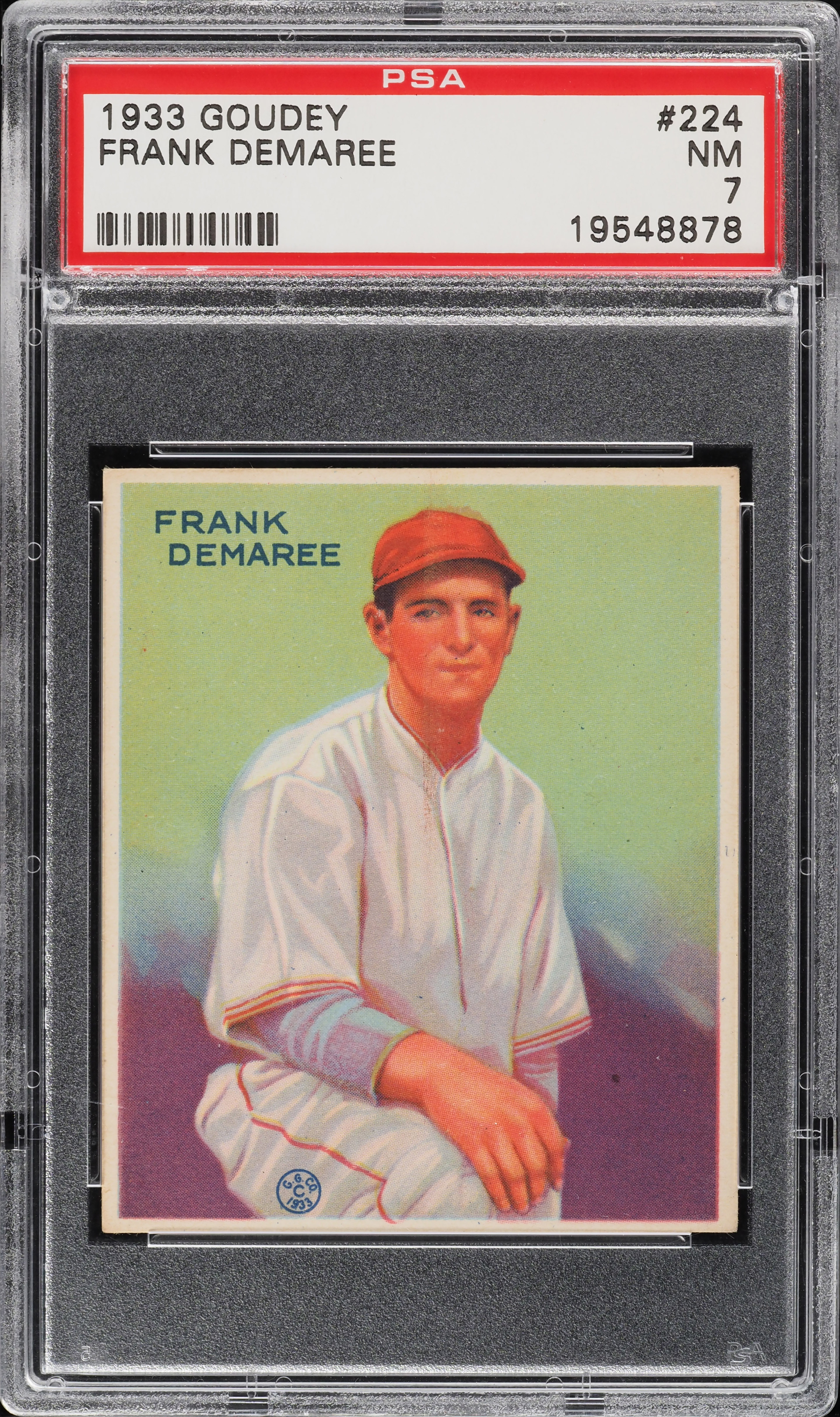 1933 Goudey Frank Demaree #224 PSA 7 NRMT