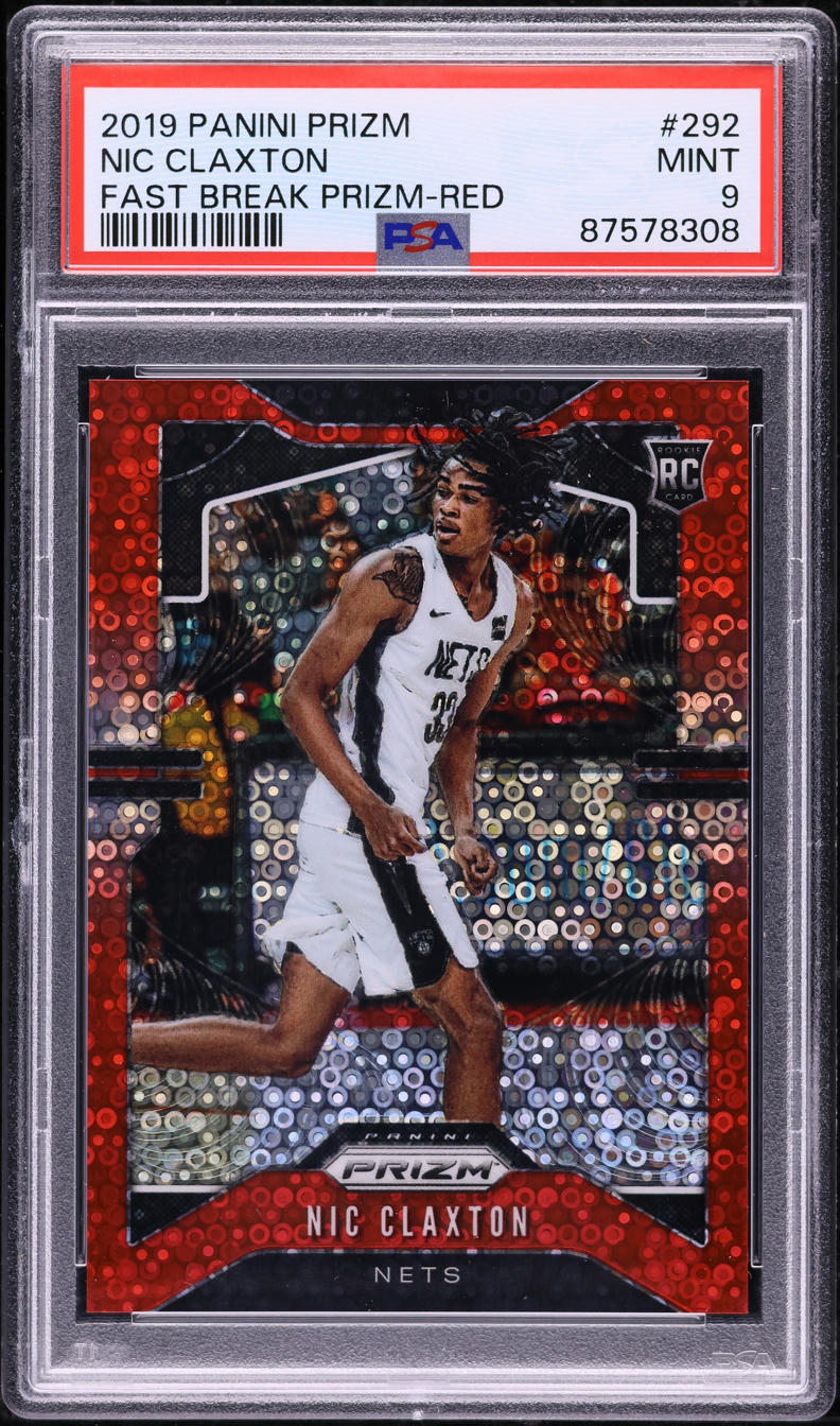 2019 Panini Prizm Fast Break Red Nic Claxton ROOKIE /125 #292 PSA 9 MINT