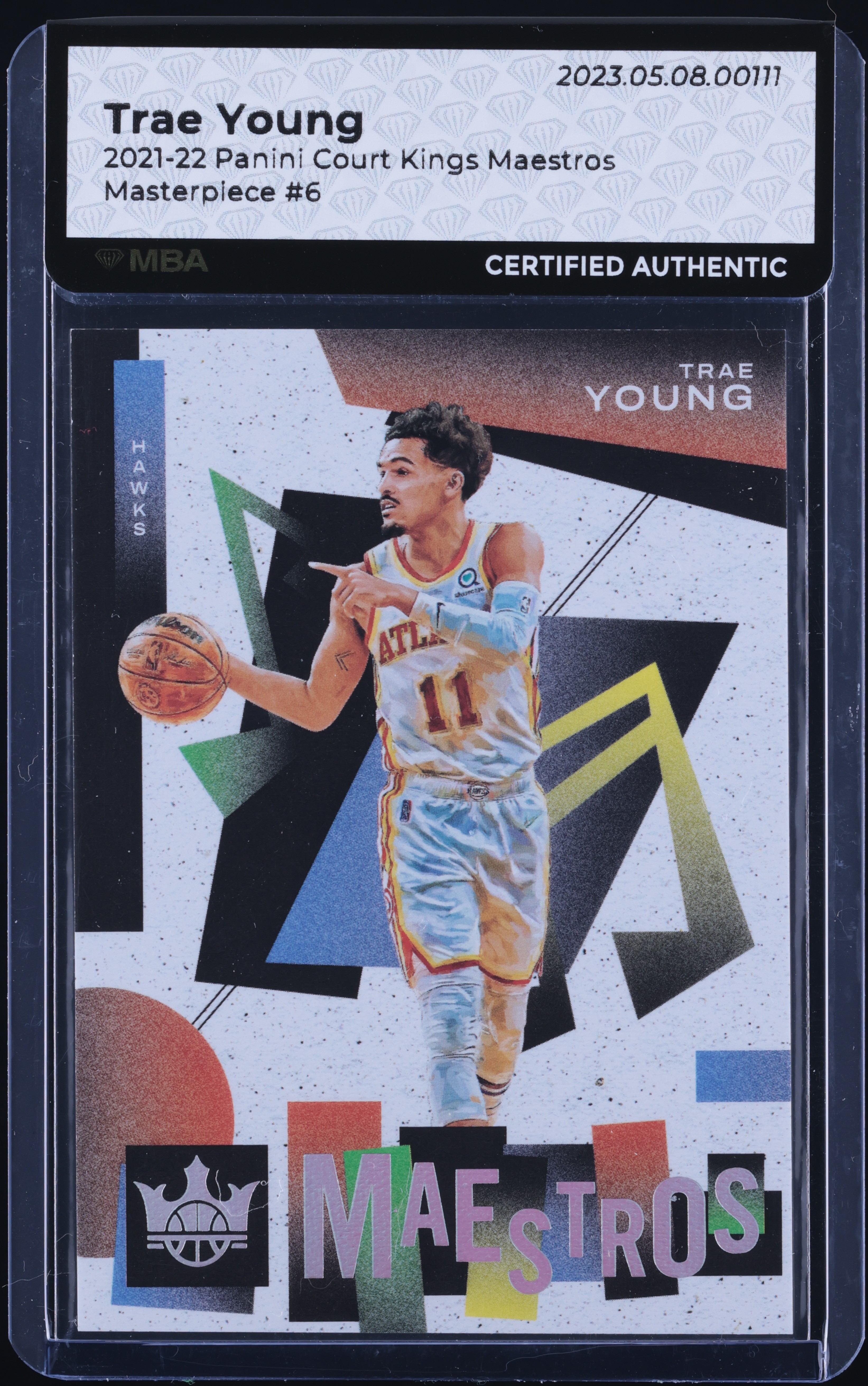 2021 Panini Court Kings Maestros Masterpiece Trae Young 1/1 #6 MBA AUTH