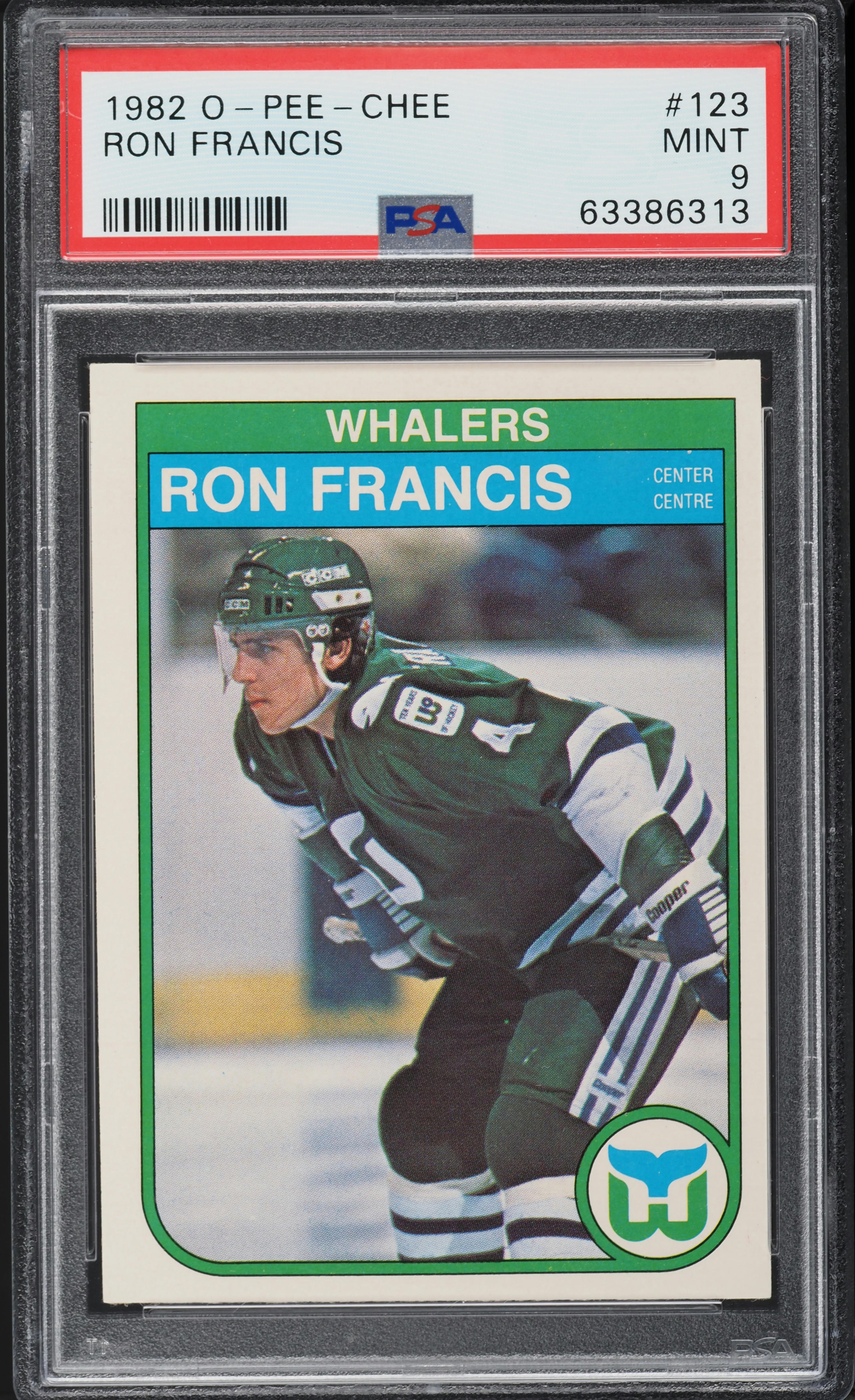 1982 O-Pee-Chee Hockey Ron Francis ROOKIE #123 PSA 9 MINT
