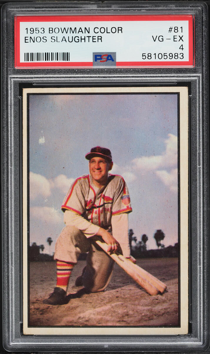 1953 Bowman Color Enos Slaughter #81 PSA 4 VGEX