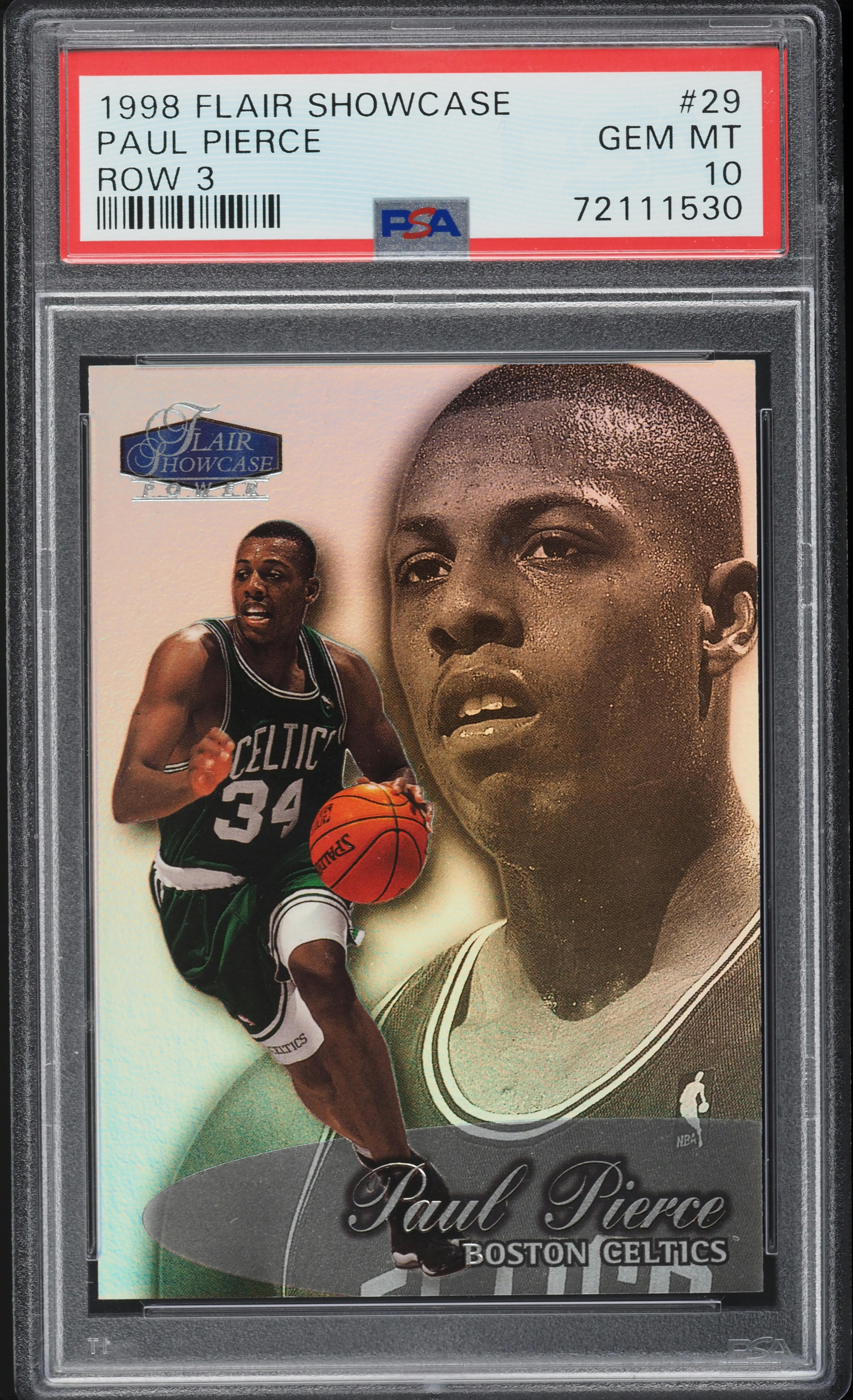 1998 Flair Showcase Row 3 Paul Pierce ROOKIE #29 PSA 10 GEM MINT