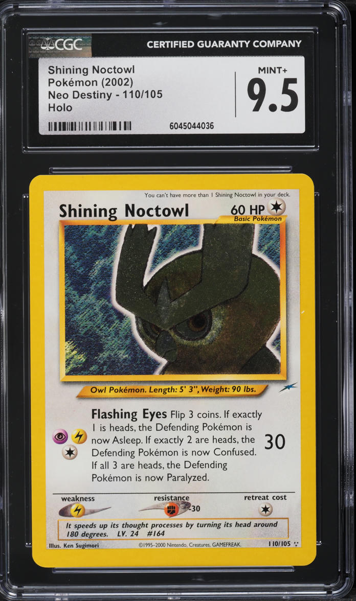 2002 Pokemon Neo Destiny Holo Shining Noctowl #110 CGC 9.5 MINT+