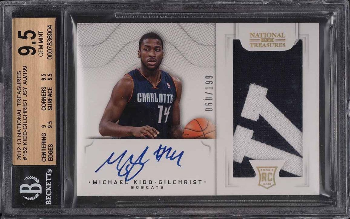 2012 National Treasures Michael Kidd-Gilchrist RC PATCH AUTO /199 #152 BGS 9.5