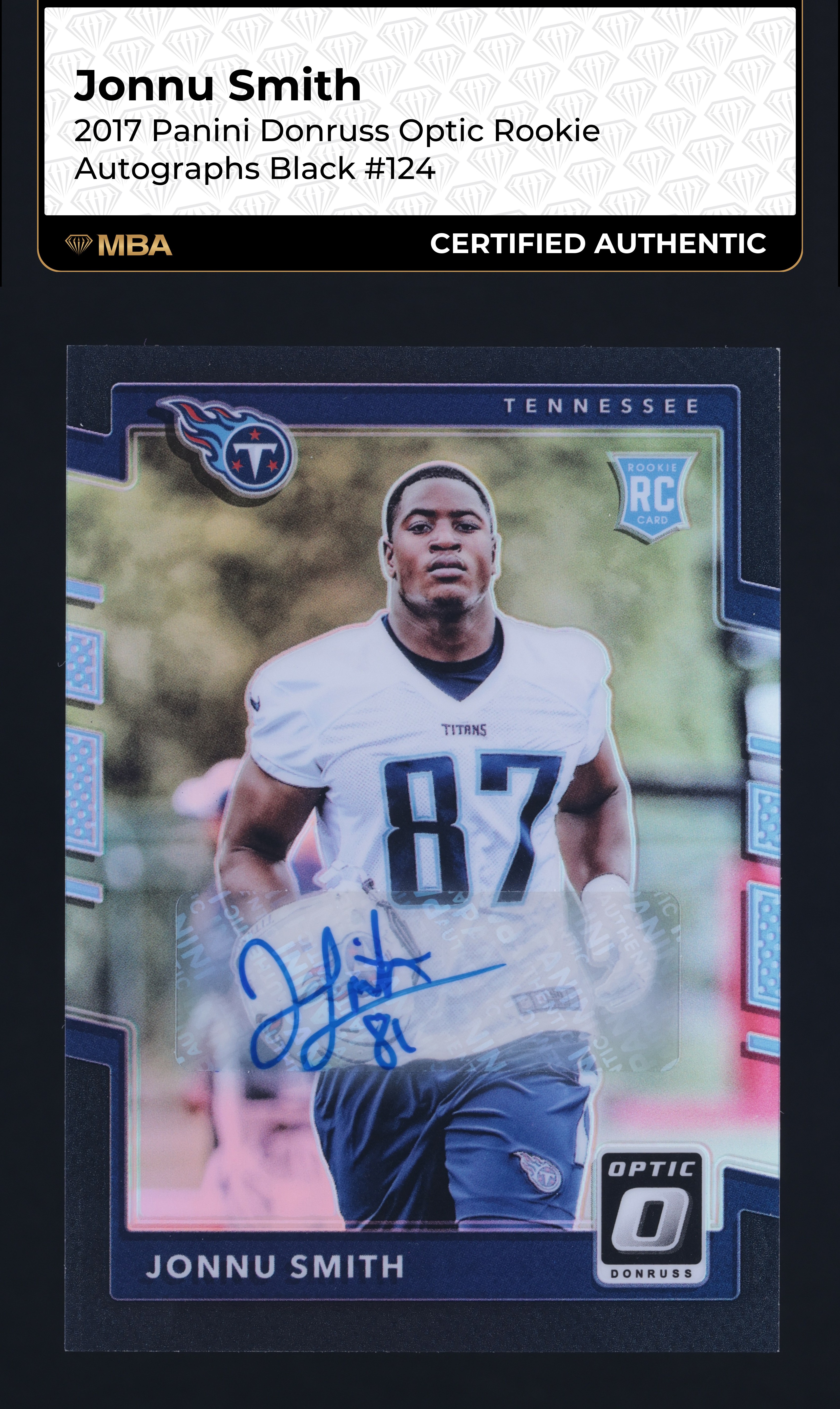 2017 Donruss Optic Black Jonnu Smith ROOKIE AUTO /25 #124 MBA AUTH