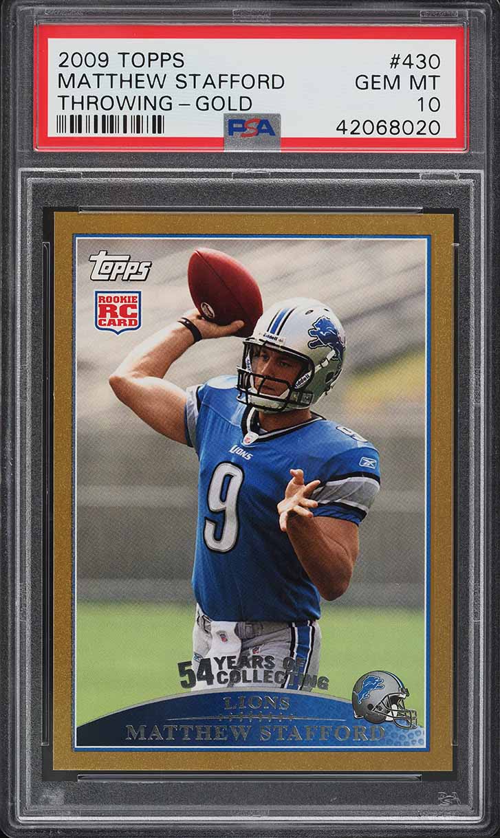 2009 Topps Gold Matthew Stafford ROOKIE /2009 #430 PSA 10 GEM MINT