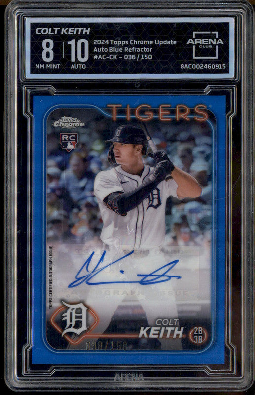 2024 Topps Chrome Update Rookie Auto Blue Refractor Colt Keith RC /150 Arena 8