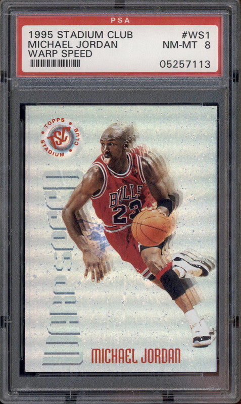 1995 Stadium Club Warp Speed #WS1 Michael Jordan PSA 8