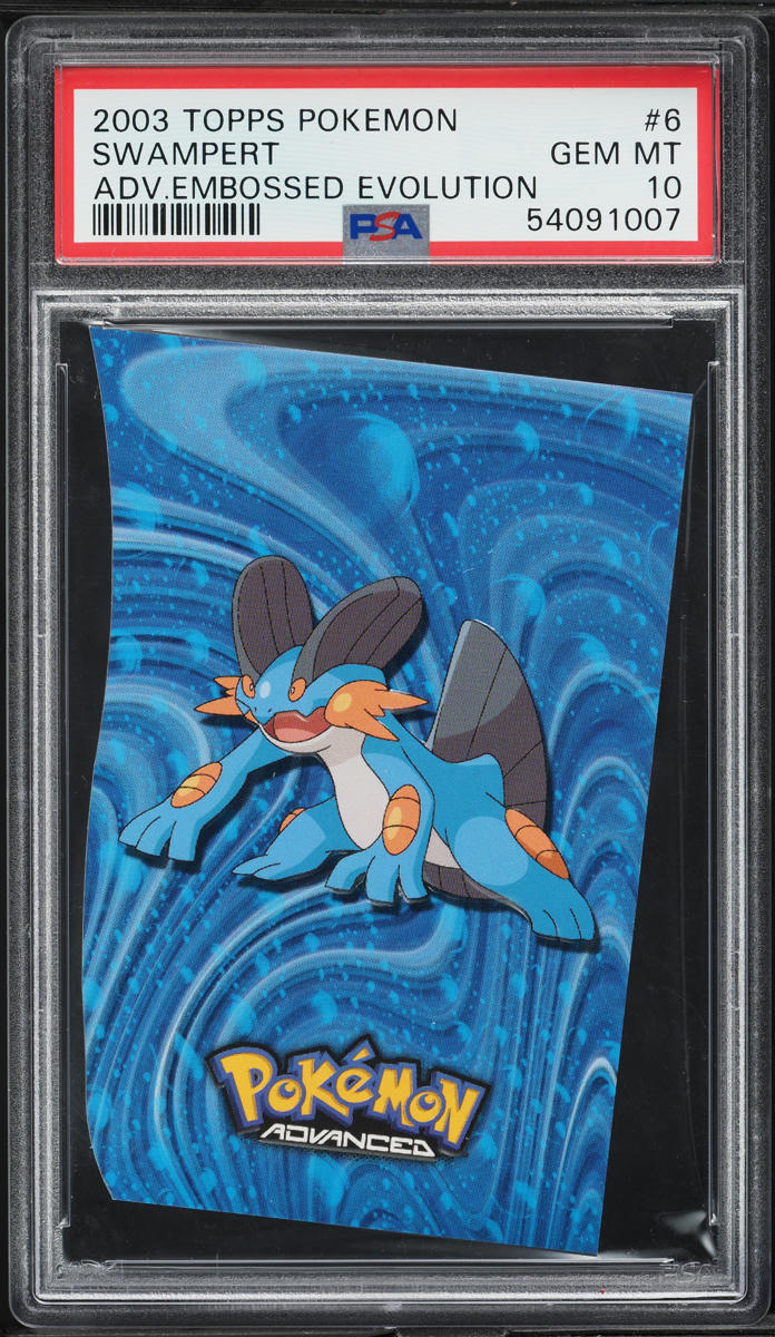2003 Topps Pokemon Advanced Embossed Evolution Swampert #6 PSA 10 GEM MINT