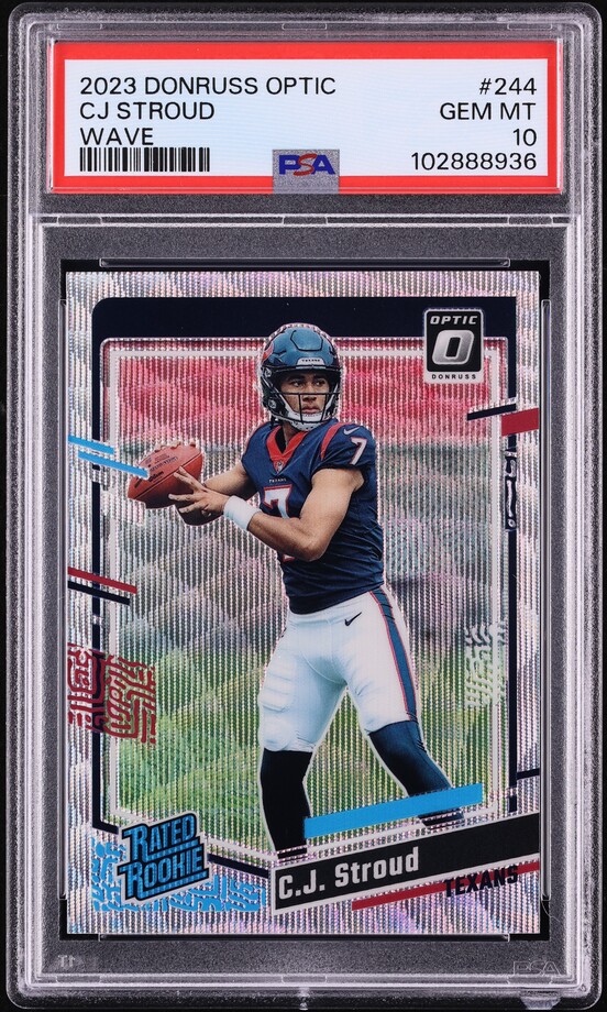 2023 Donruss Optic Wave C.J. Stroud ROOKIE /300 #244 PSA 10 GEM MINT