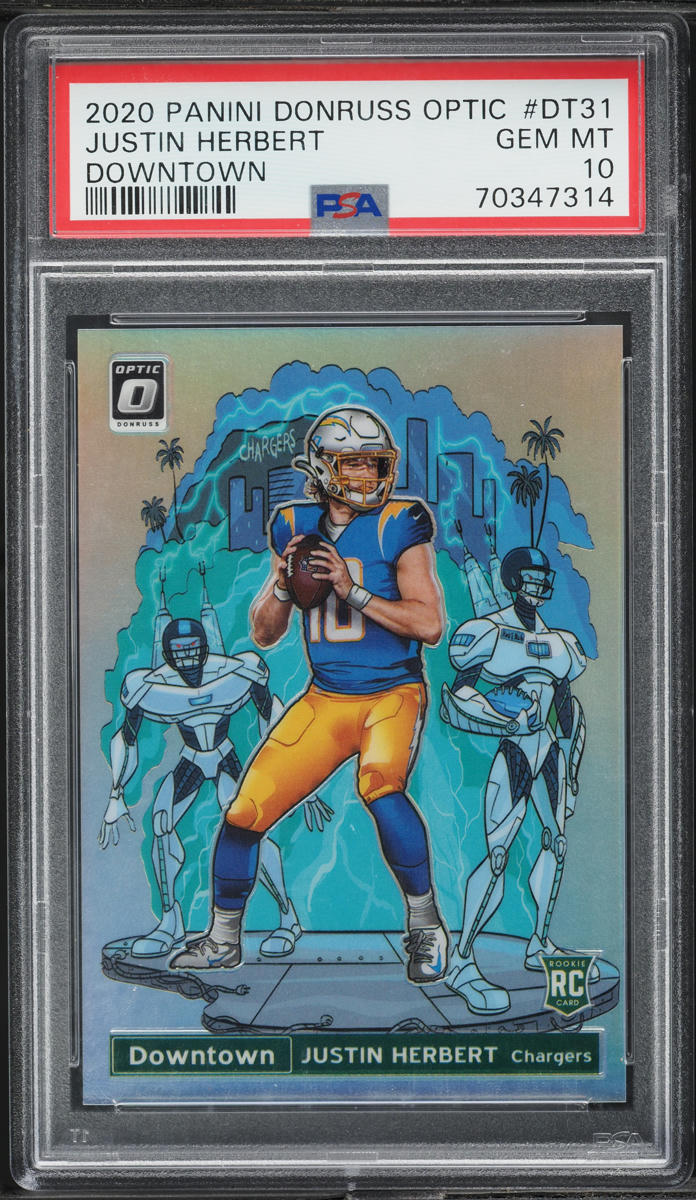 2020 Donruss Optic Downtown Justin Herbert ROOKIE #DT-31 PSA 10 GEM MINT