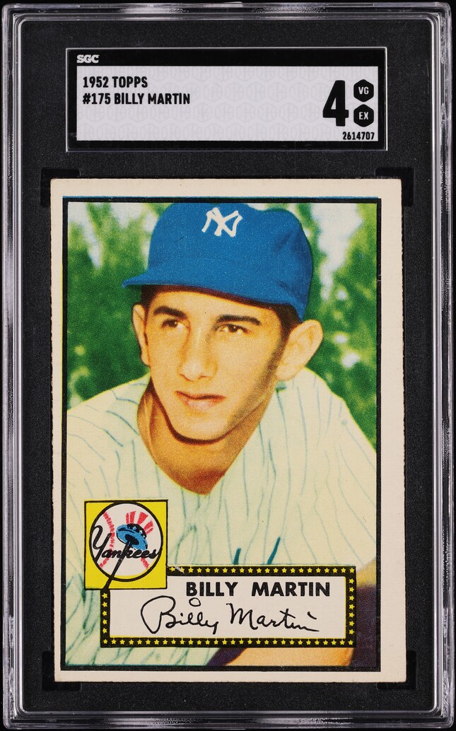 1952 Topps Billy Martin ROOKIE #175 SGC 4 VGEX