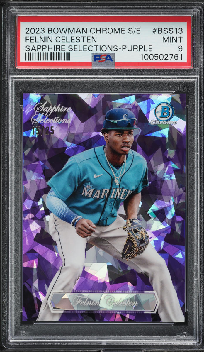 2023 Bowman Chrome Sapphire Selections Purple Felnin Celesten ROOKIE /25 PSA 9