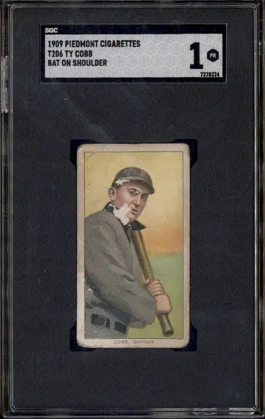 1909 Piedmont Cigarettes T206 Ty Cobb Bat on Shoulder SGC 1