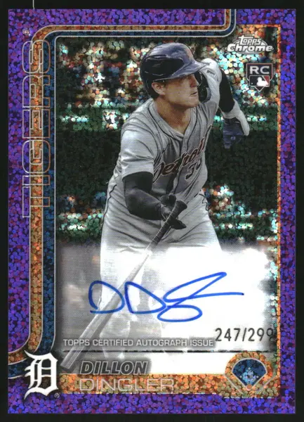 2025 Topps Chrome Rookie Purple Speckle Refractor Dillon Dingler RC Auto /299