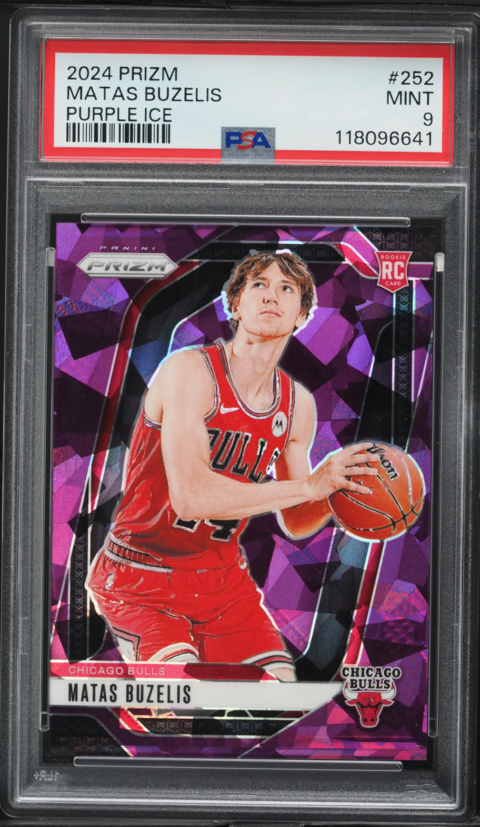 2024 Panini Prizm Purple Ice Matas Buzelis ROOKIE /149 #252 PSA 9 MINT