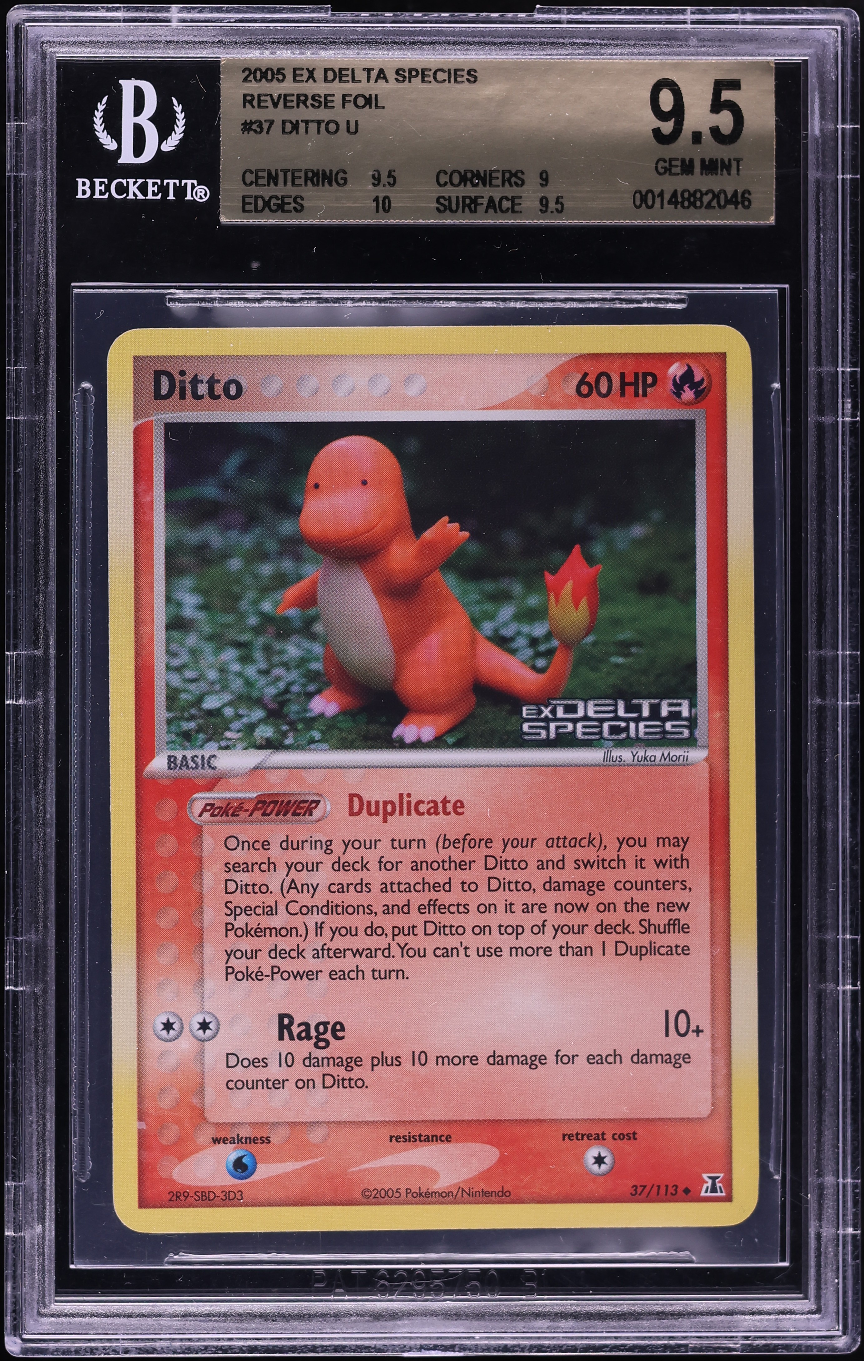 2005 Pokemon Ex Delta Species Reverse Holo Ditto #37 BGS 9.5 GEM MINT