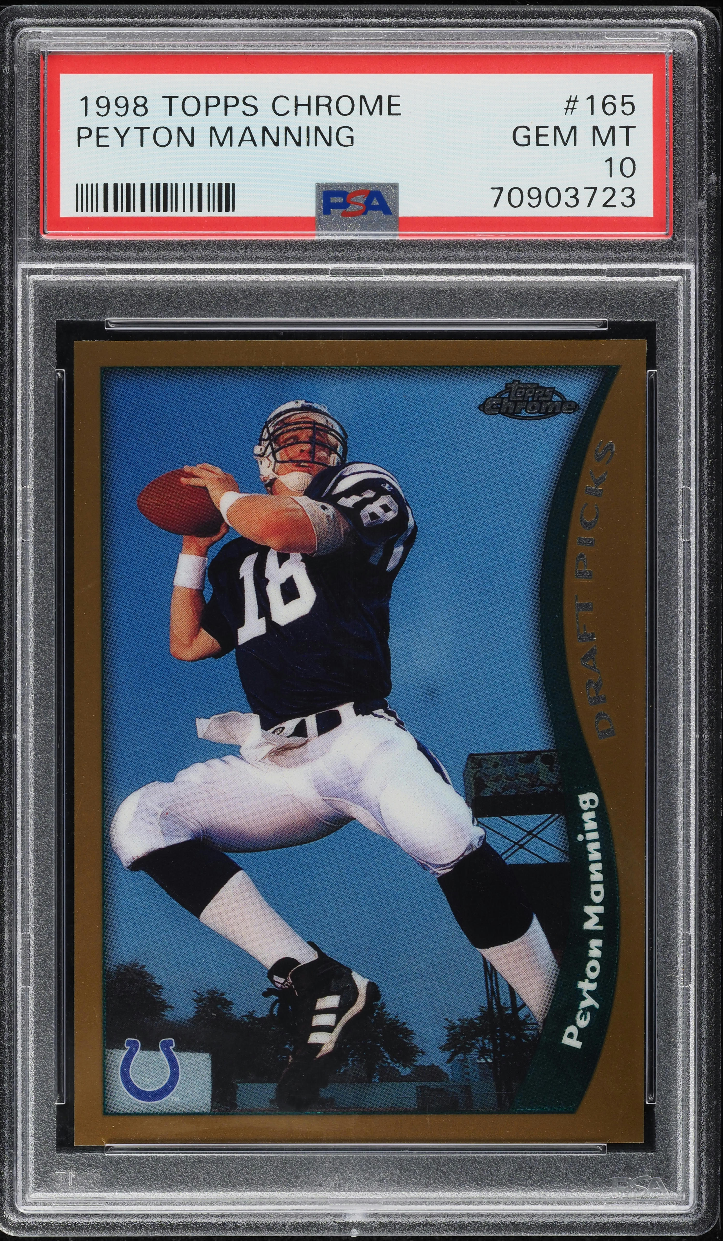 1998 Topps Chrome Peyton Manning ROOKIE #165 PSA 10 GEM MINT
