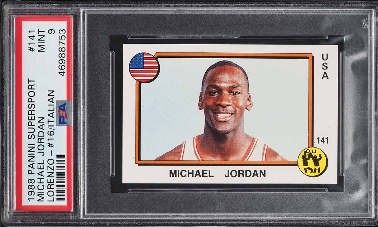 1988 Panini Supersport Italian Lorenzo Michael Jordan #141 PSA 9 MINT