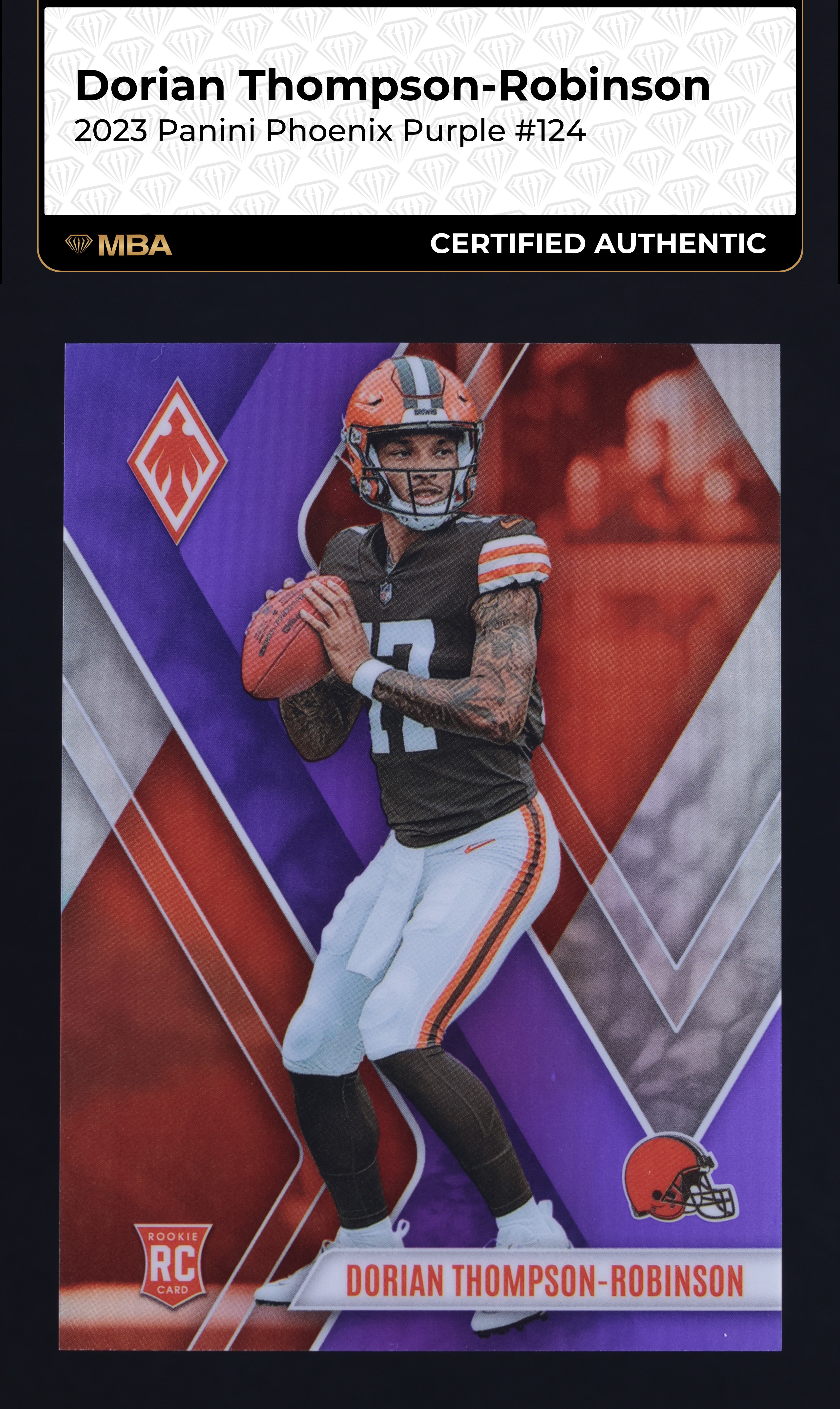 2023 Panini Phoenix Purple Dorian Thompson-Robinson ROOKIE /125 #124 MBA AUTH