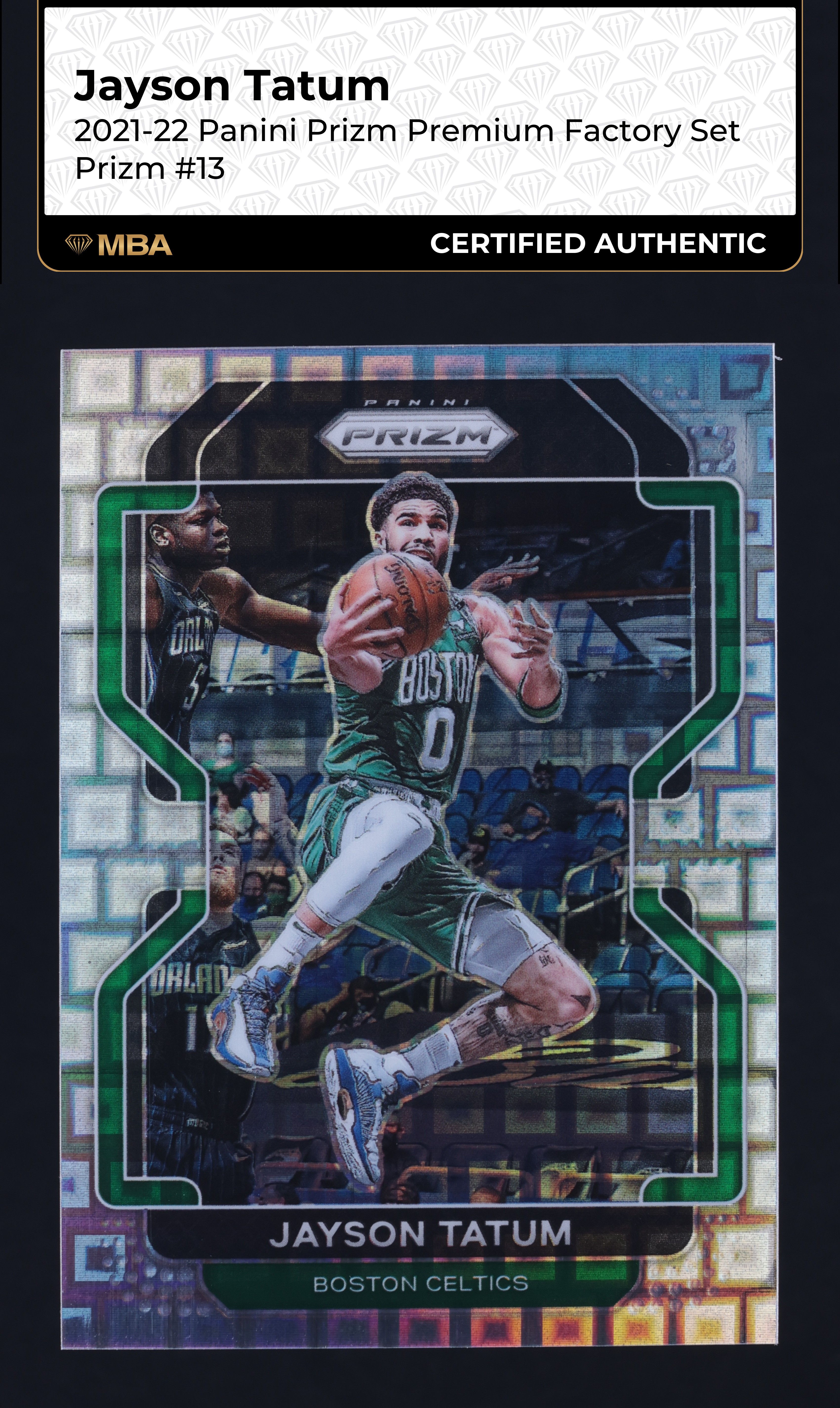 2021 Panini Prizm Premium Factory Set Jayson Tatum /150 #13 MBA AUTH