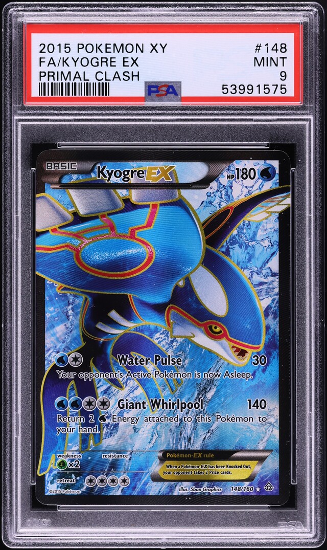 2015 Pokemon XY Primal Clash Full Art Kyogre EX #148 PSA 9 MINT