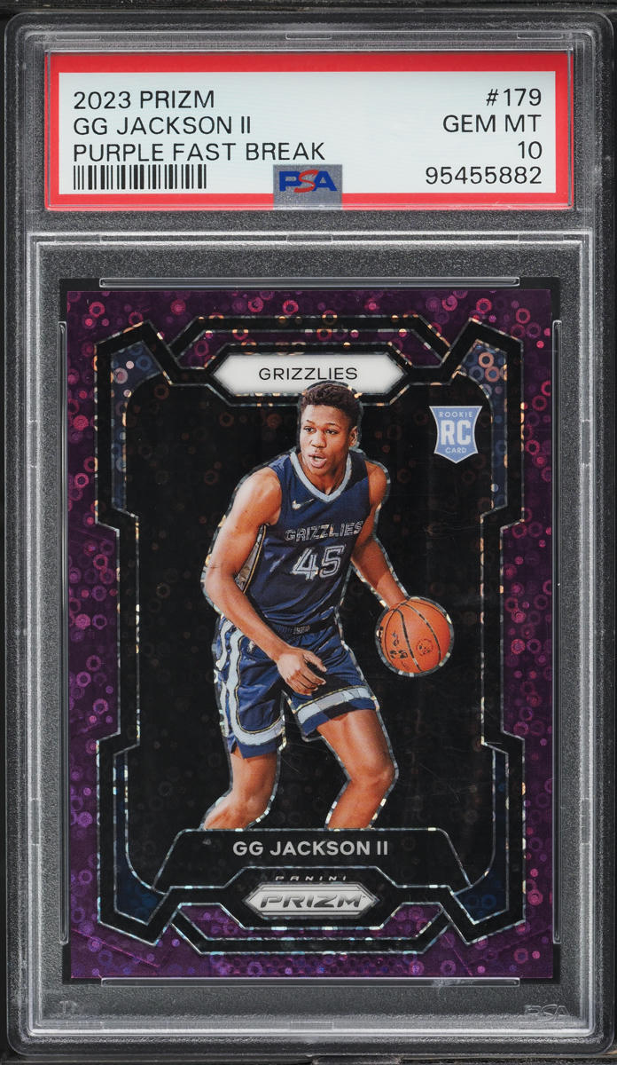 2023 Panini Prizm Purple Fast Break GG Jackson II ROOKIE /75 #179 PSA 10 GEM