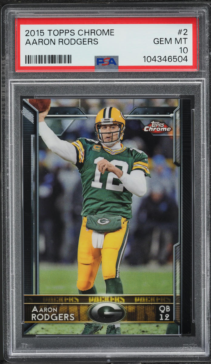 2015 Topps Chrome Football Aaron Rodgers #2 PSA 10 GEM MINT