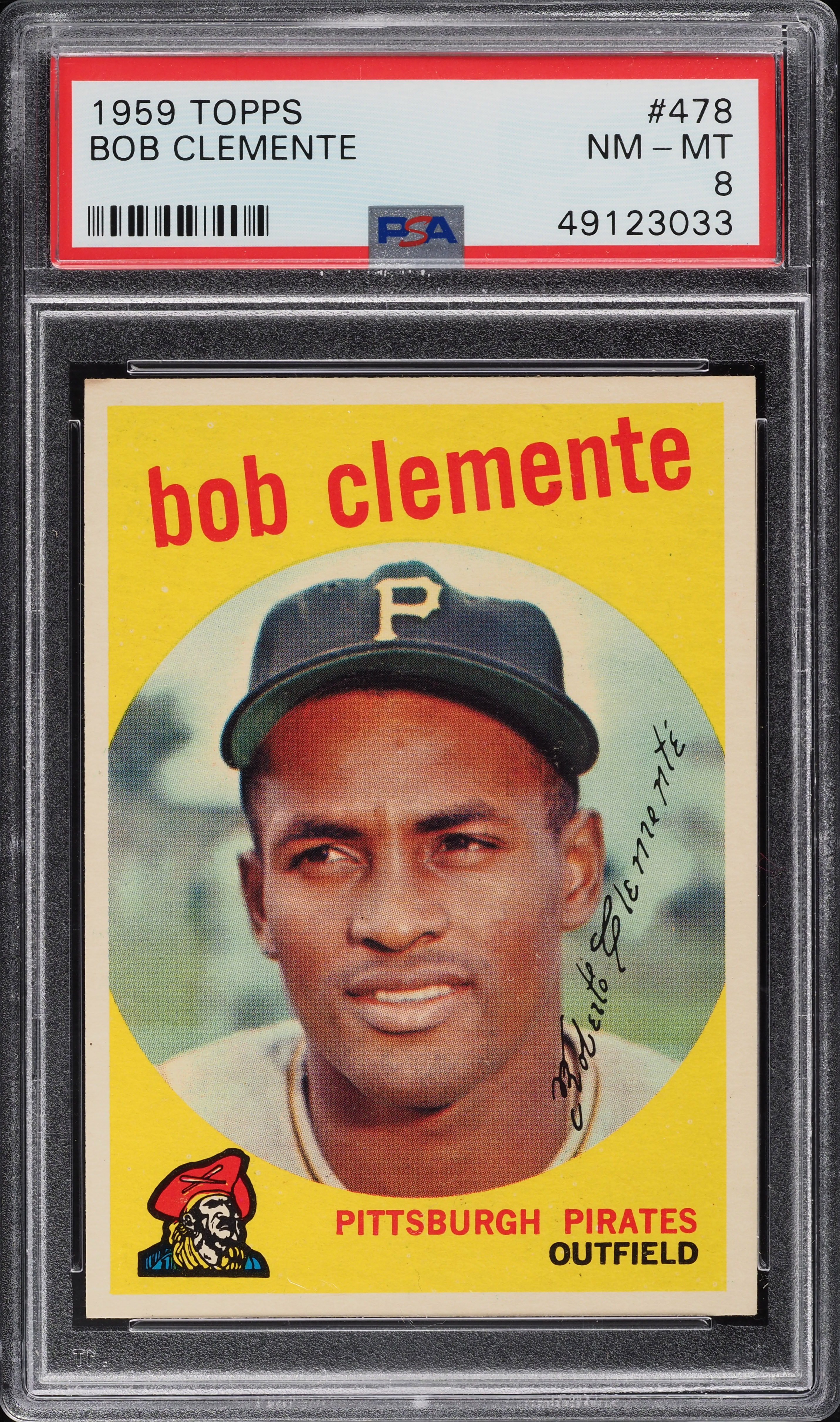 1959 Topps Roberto Clemente #478 PSA 8 NM-MT