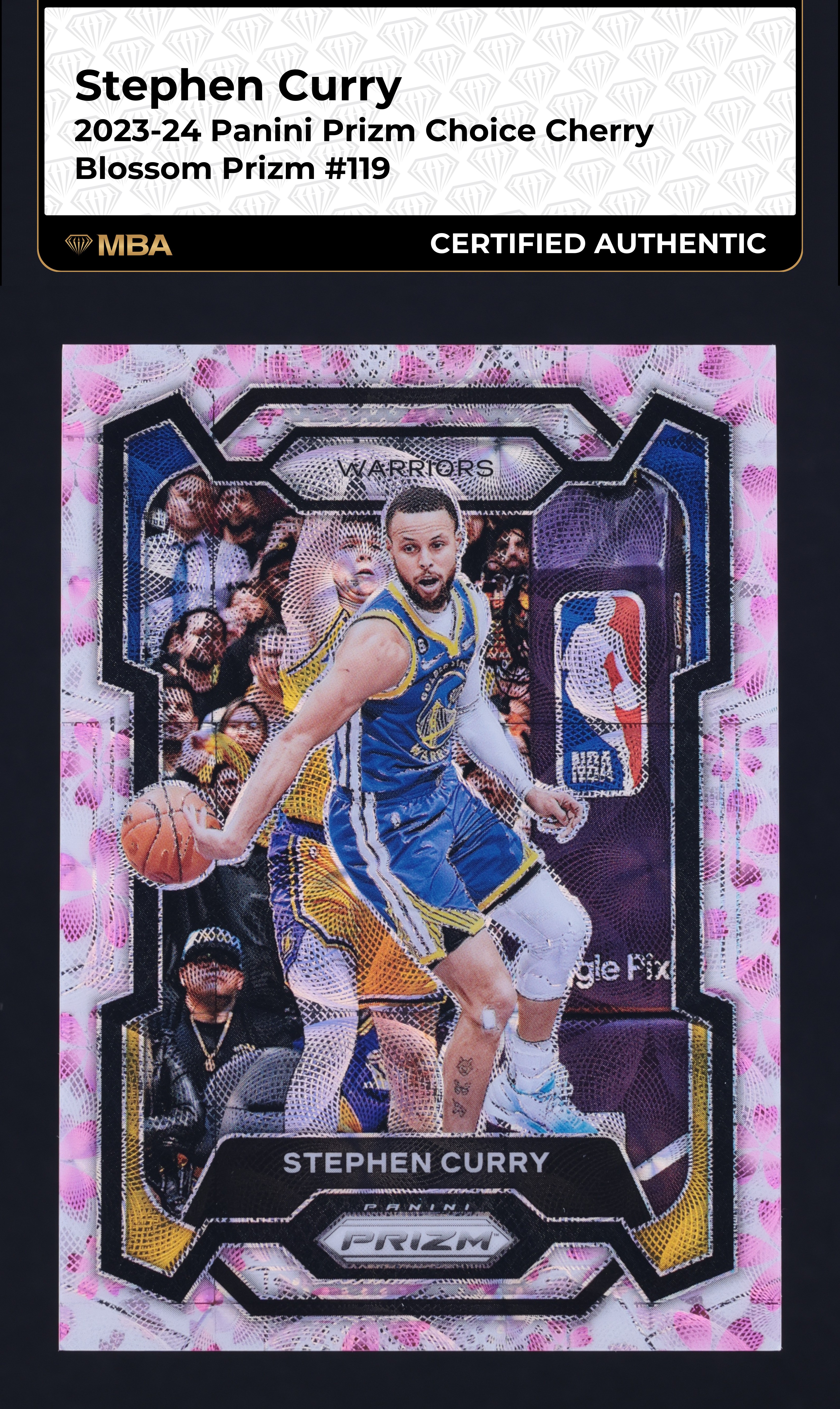 2023 Panini Prizm Choice Cherry Blossom Stephen Curry /20 #119 MBA AUTH