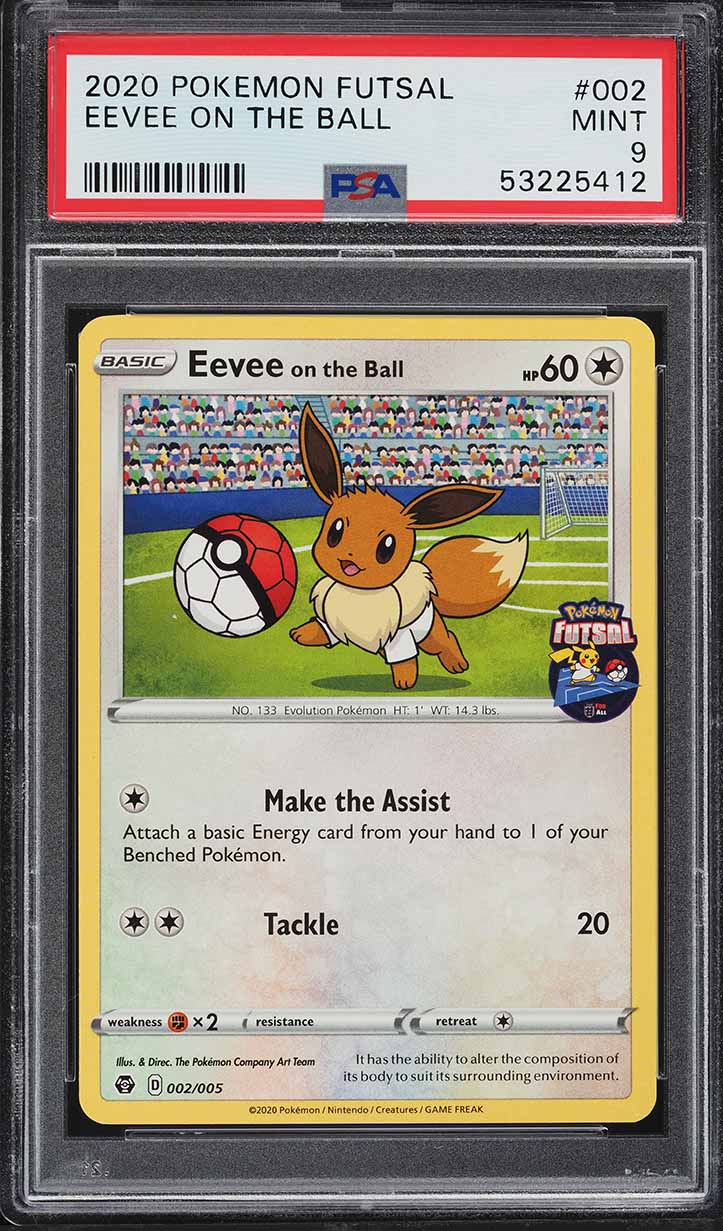 2020 Pokemon Sword & Shield Futsal Eevee On The Ball #002 PSA 9 MINT