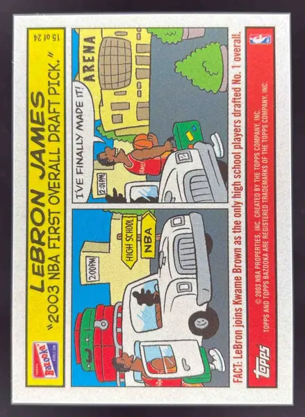 2003 Topps Bazooka Comics #15 LeBron James RC