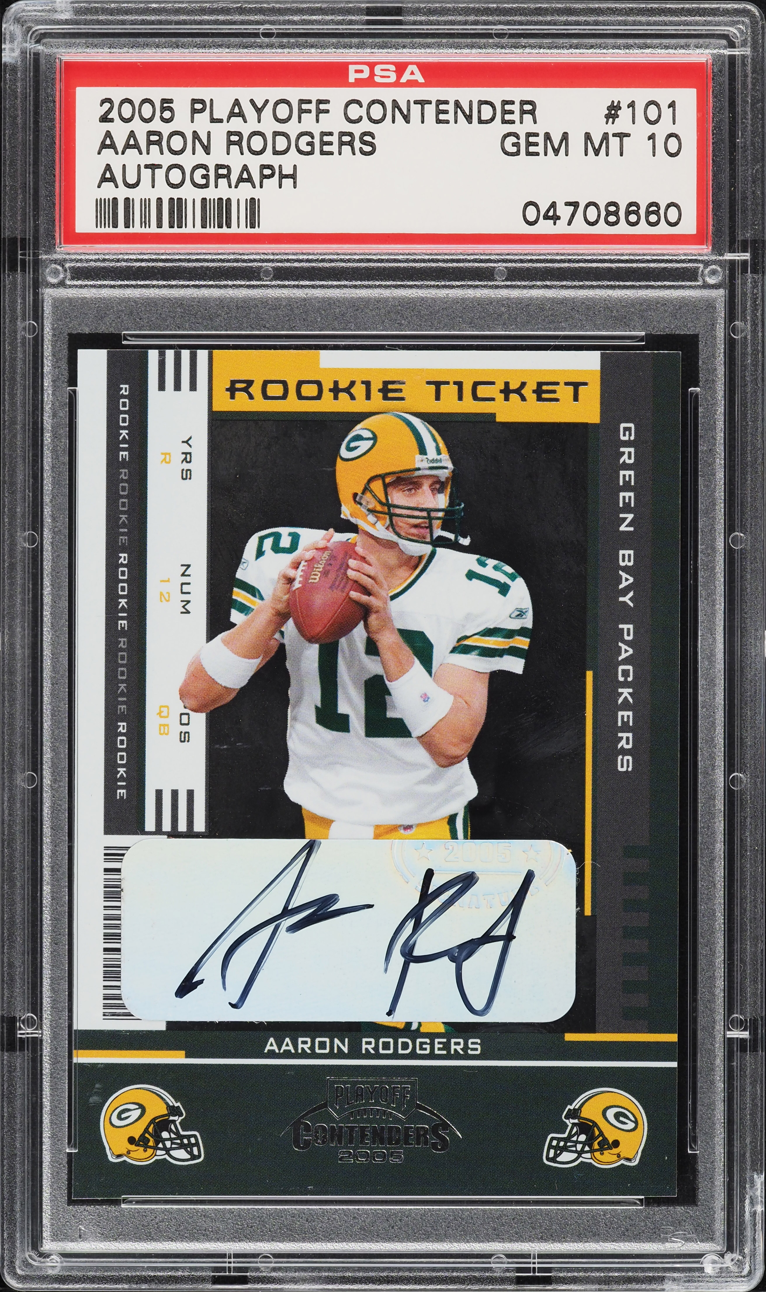 2005 Playoff Contenders Aaron Rodgers ROOKIE AUTO #101 PSA 10 GEM MINT