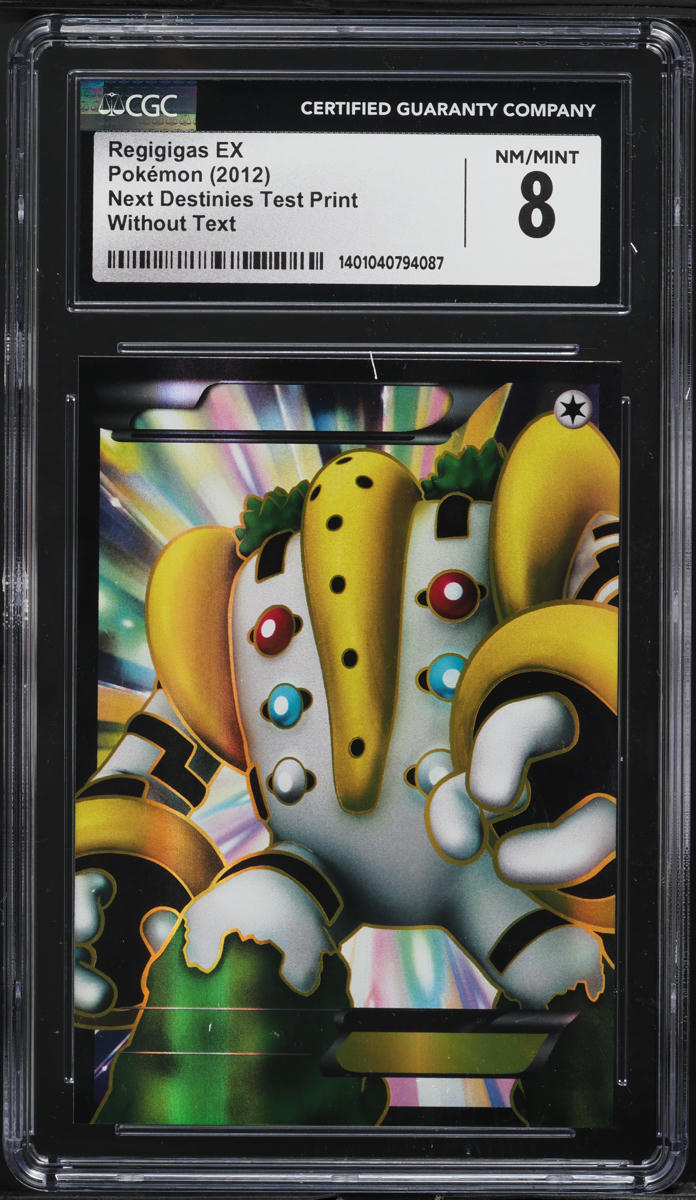 2012 Pokemon BW Next Destinies Test Print Without Text Regigigas EX CGC 8 NM-MT
