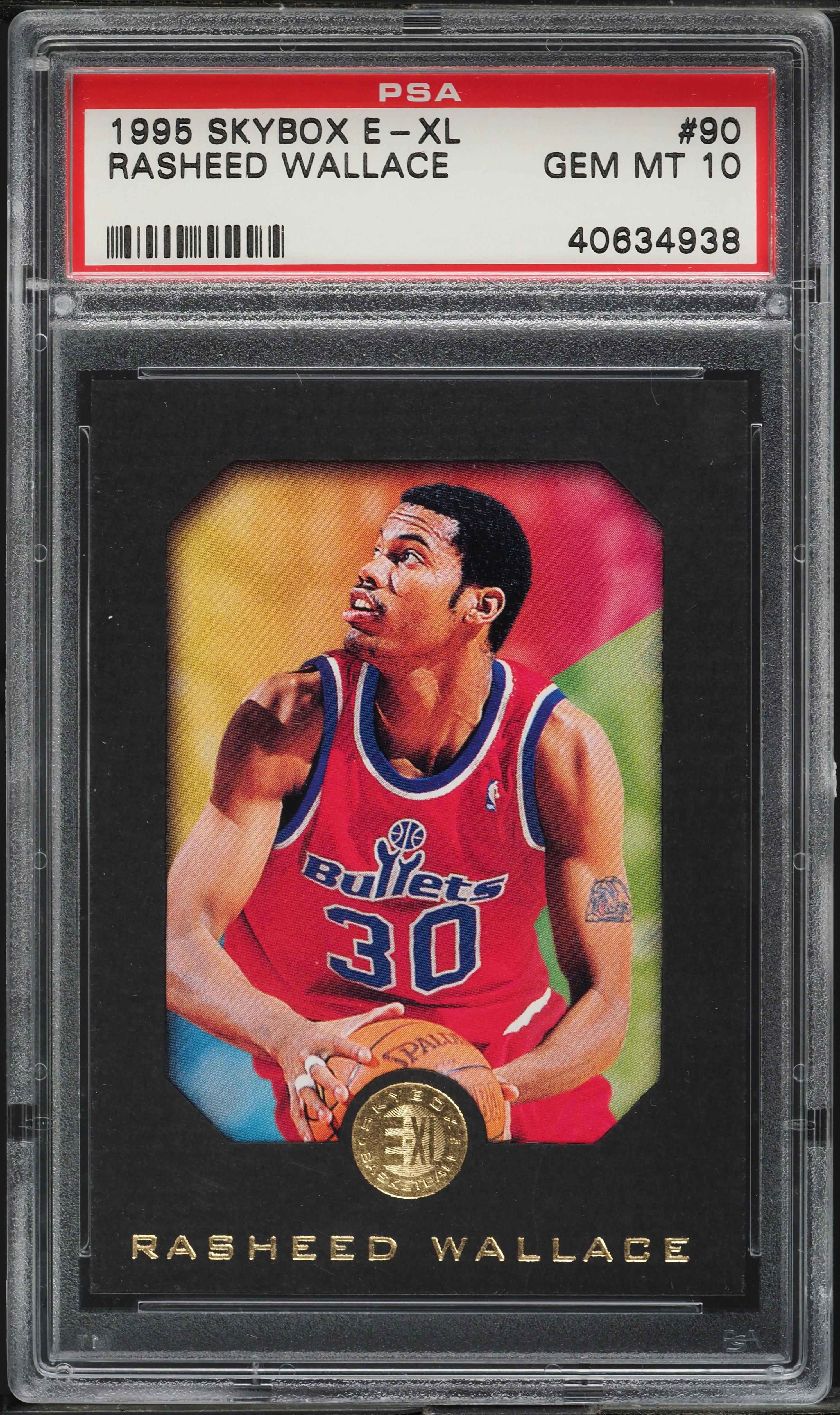 1995 Skybox E-XL Rasheed Wallace ROOKIE #90 PSA 10 GEM MINT