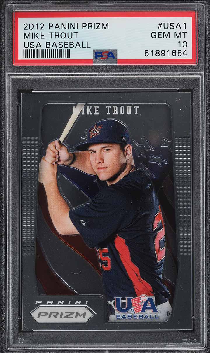 2012 Panini Prizm USA Mike Trout ROOKIE #USA1 PSA 10 GEM MINT