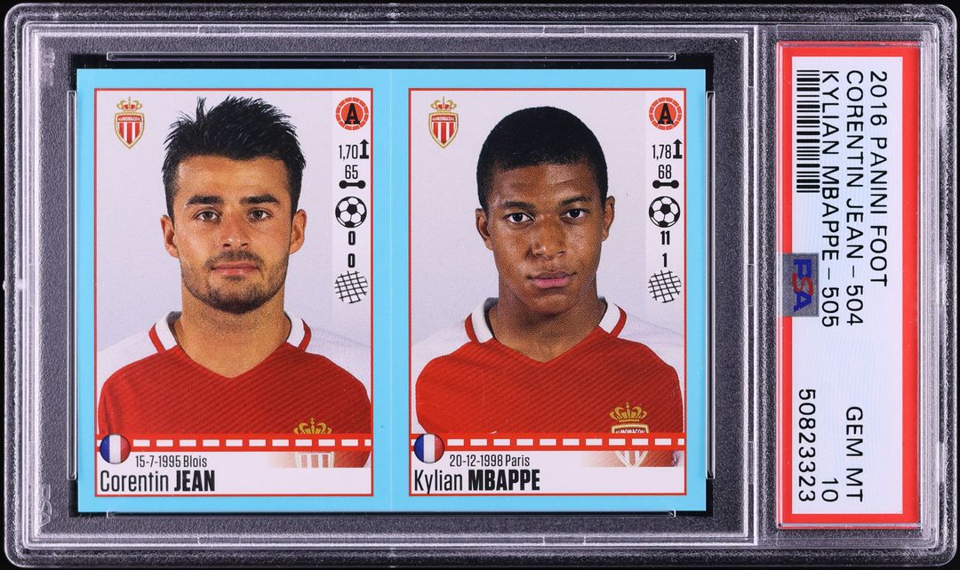 2016 Panini Foot Corentin Jean & Kylian Mbappe ROOKIE #504/505 PSA 10 GEM MINT