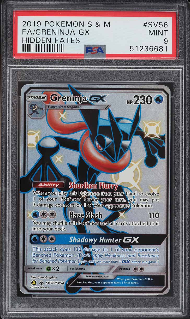 2019 Pokemon Sun & Moon Hidden Fates Shiny Greninja GX #SV56 PSA 9 MINT