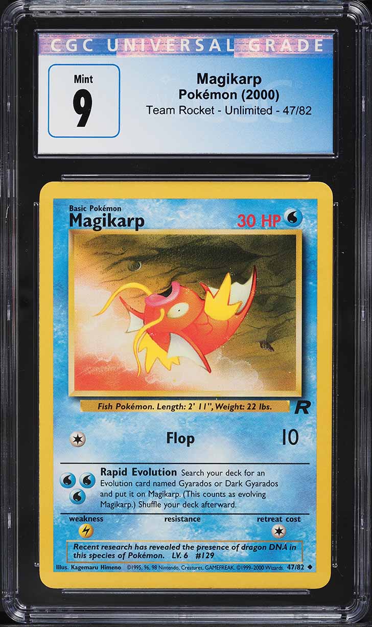 2000 Pokemon Team Rocket Magikarp #47 CGC 9 MINT