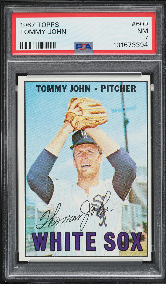 1967 Topps Tommy John #609 PSA 7 NRMT