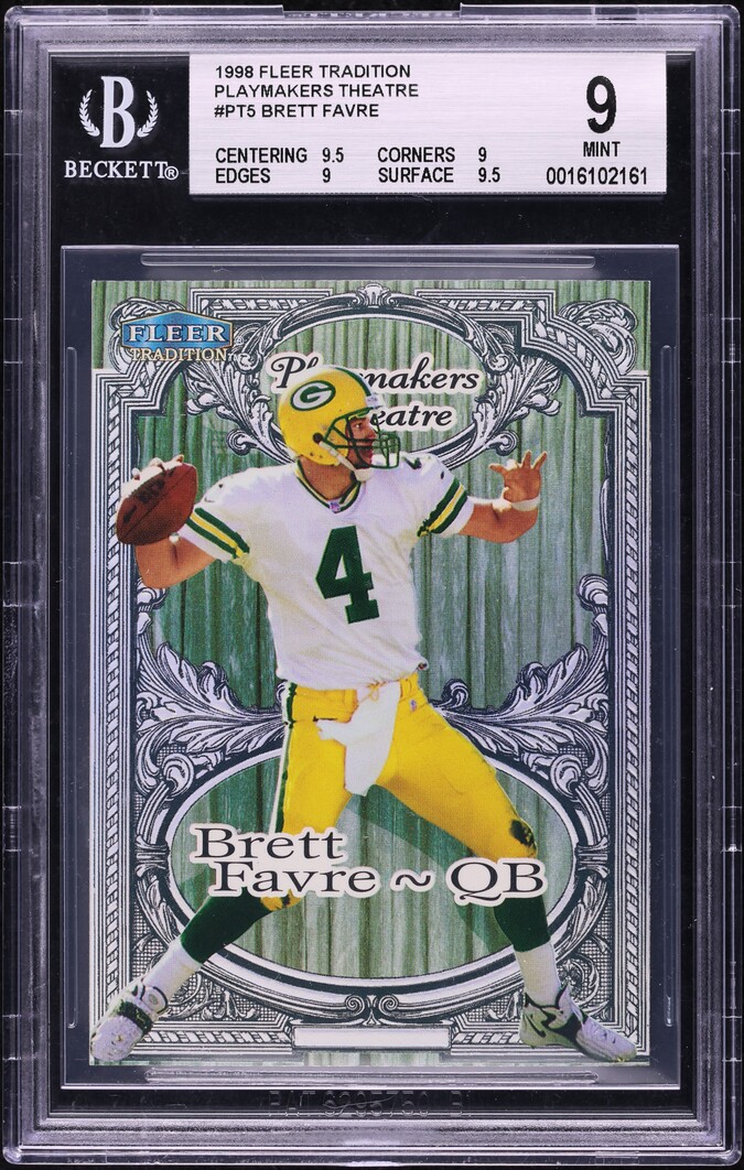 1998 Fleer Tradition Playmakers Theatre Brett Favre /100 #PT5 BGS 9 MINT