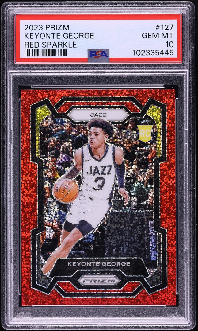 2023 Panini Prizm Red Sparkle Keyonte George ROOKIE #127 PSA 10 GEM MINT