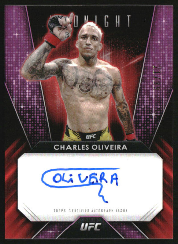 2024 Topps Midnight UFC Glimmer Graphs Twilight #GGCOA Charles Oliveira Auto /99